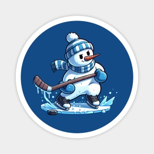 Snowman - Ice Hockey Magnet